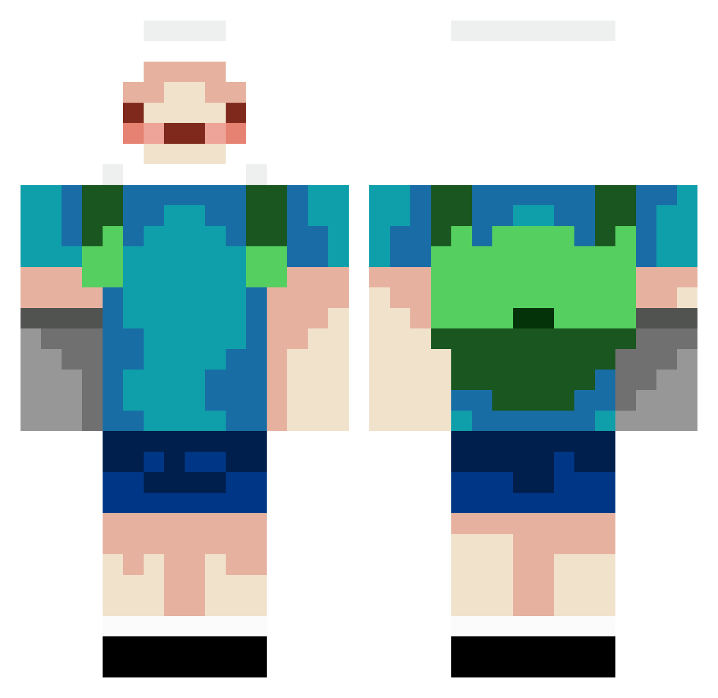JaceTheAace Minecraft skin, front and back view