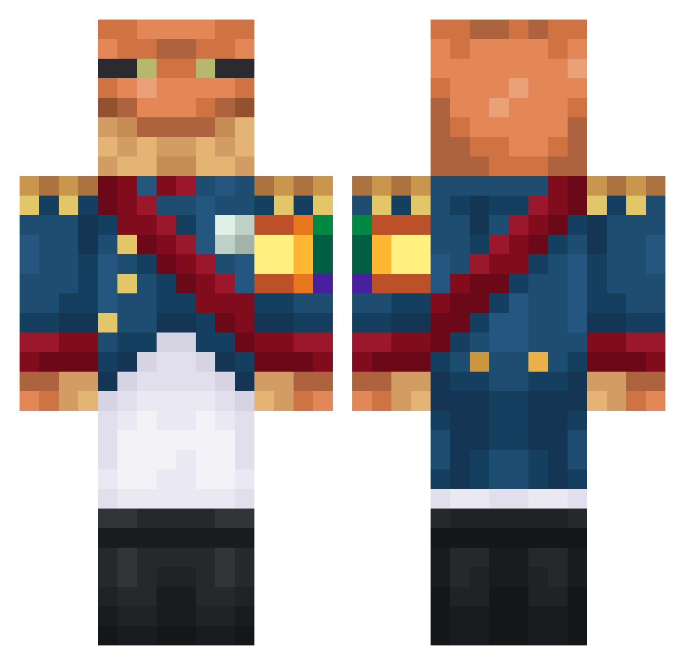 Sapo_C Minecraft skin, front and back view