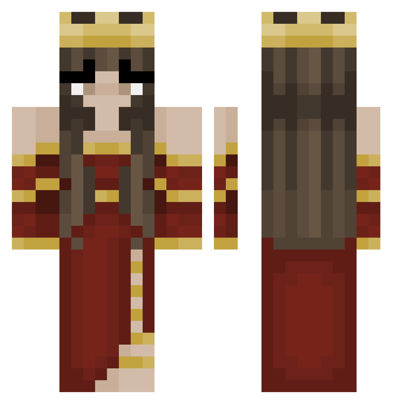 yuki_unicornUwU Minecraft skin, front and back view