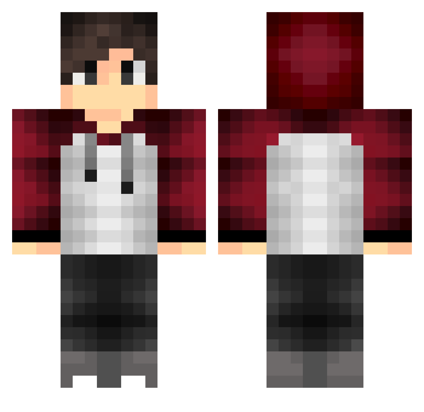 Croa3D Minecraft skin, front and back view
