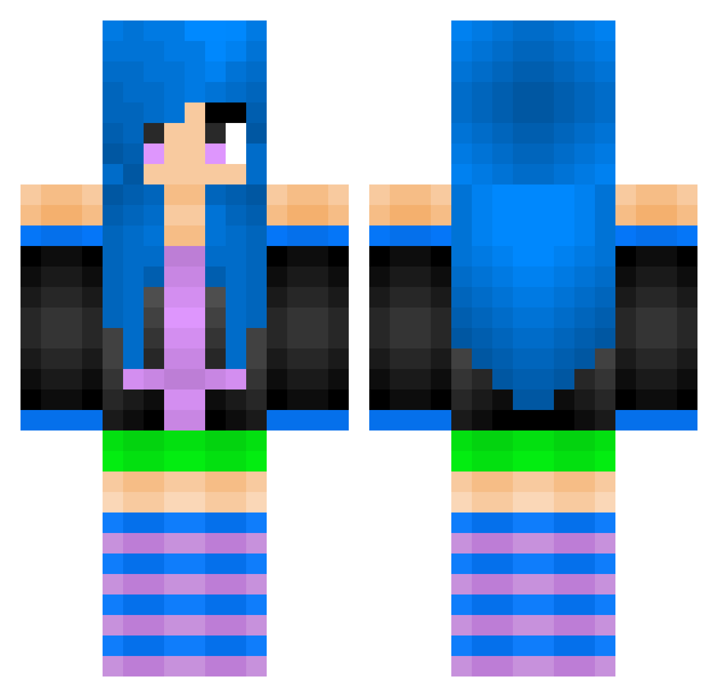 Tolbooth Minecraft skin, front and back view