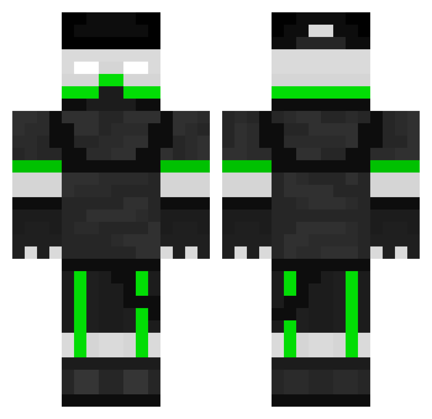 BobGamingY Minecraft skin, front and back view
