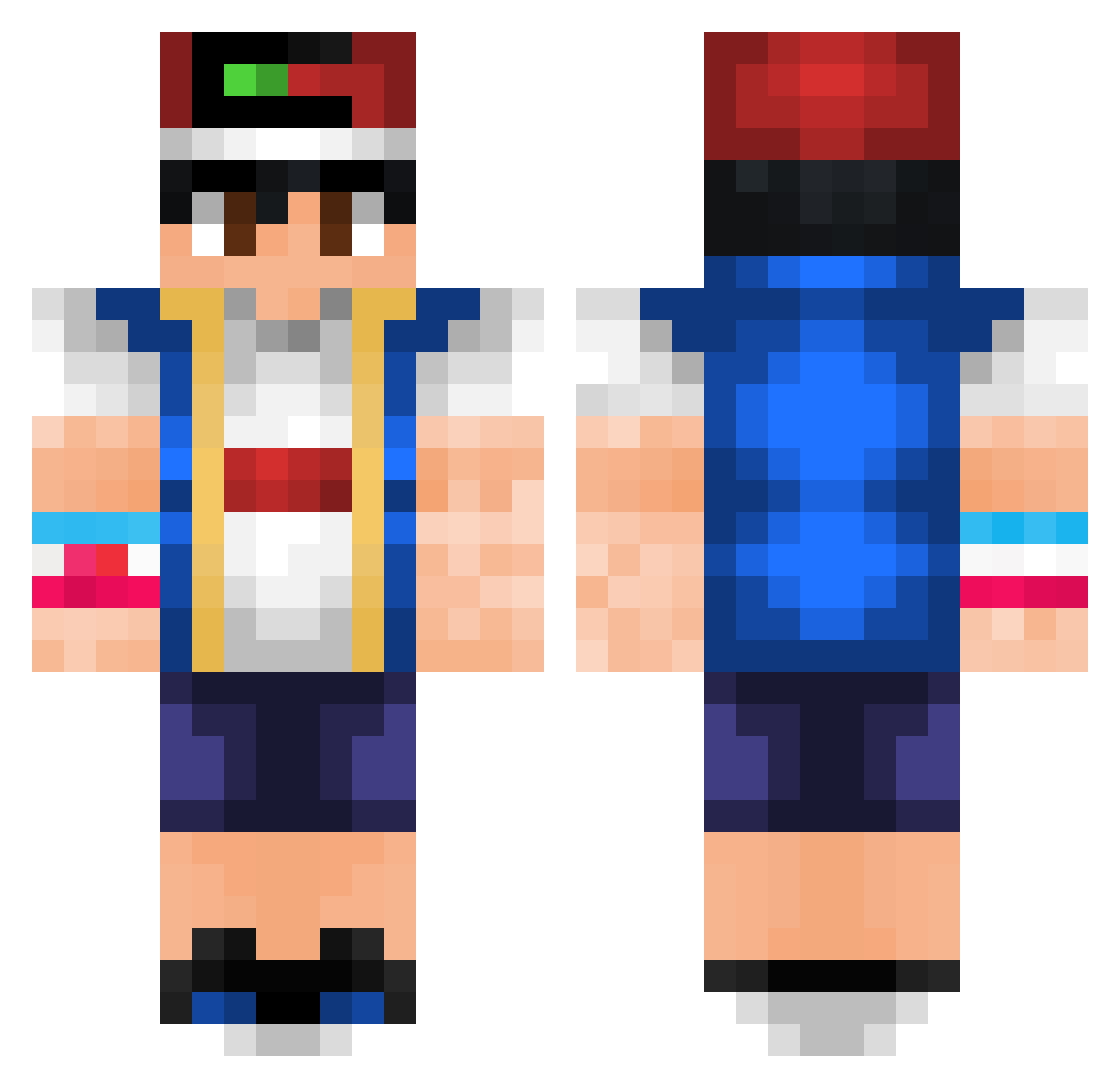 xFiveline Minecraft skin, front and back view