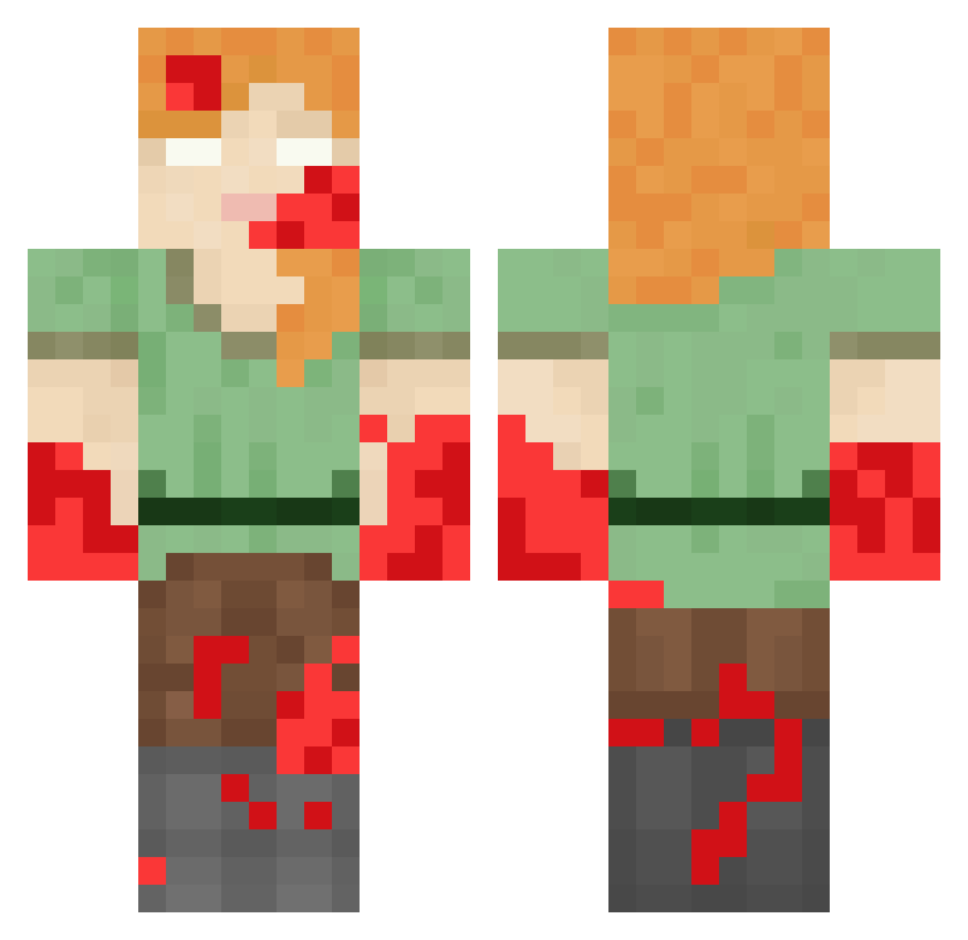 trollwilly Minecraft skin, front and back view