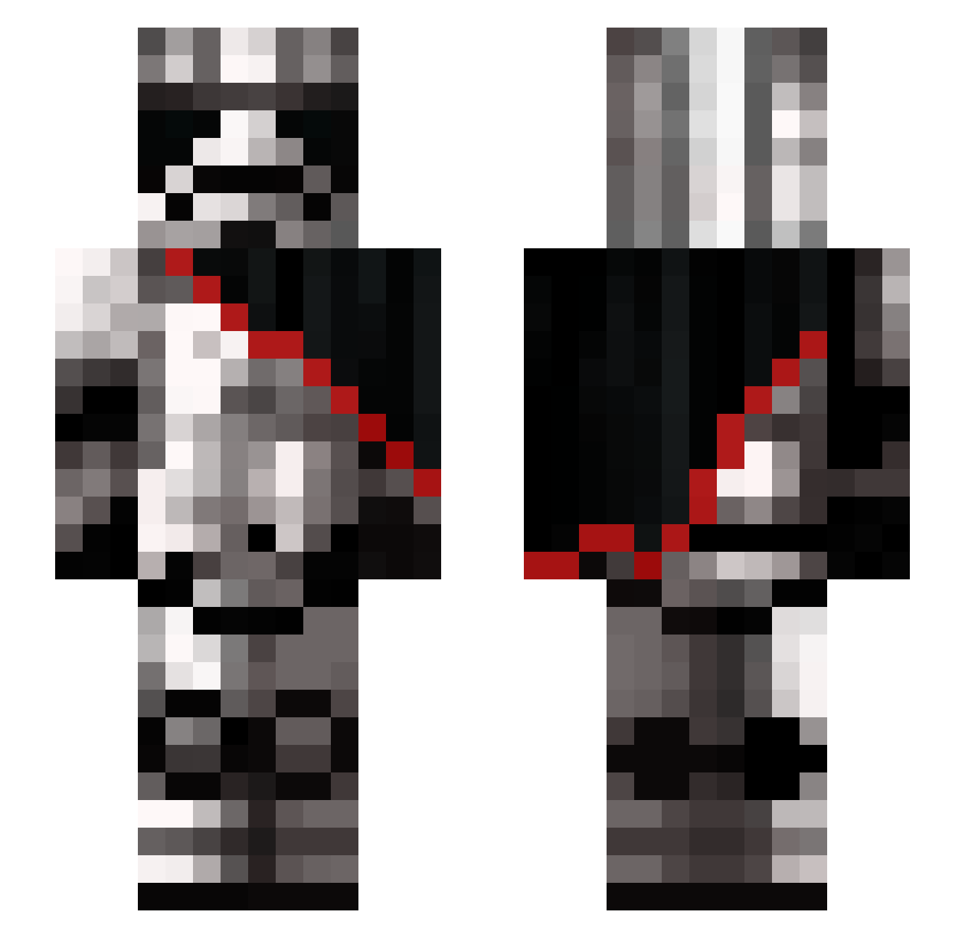 Bitshu Minecraft skin, front and back view