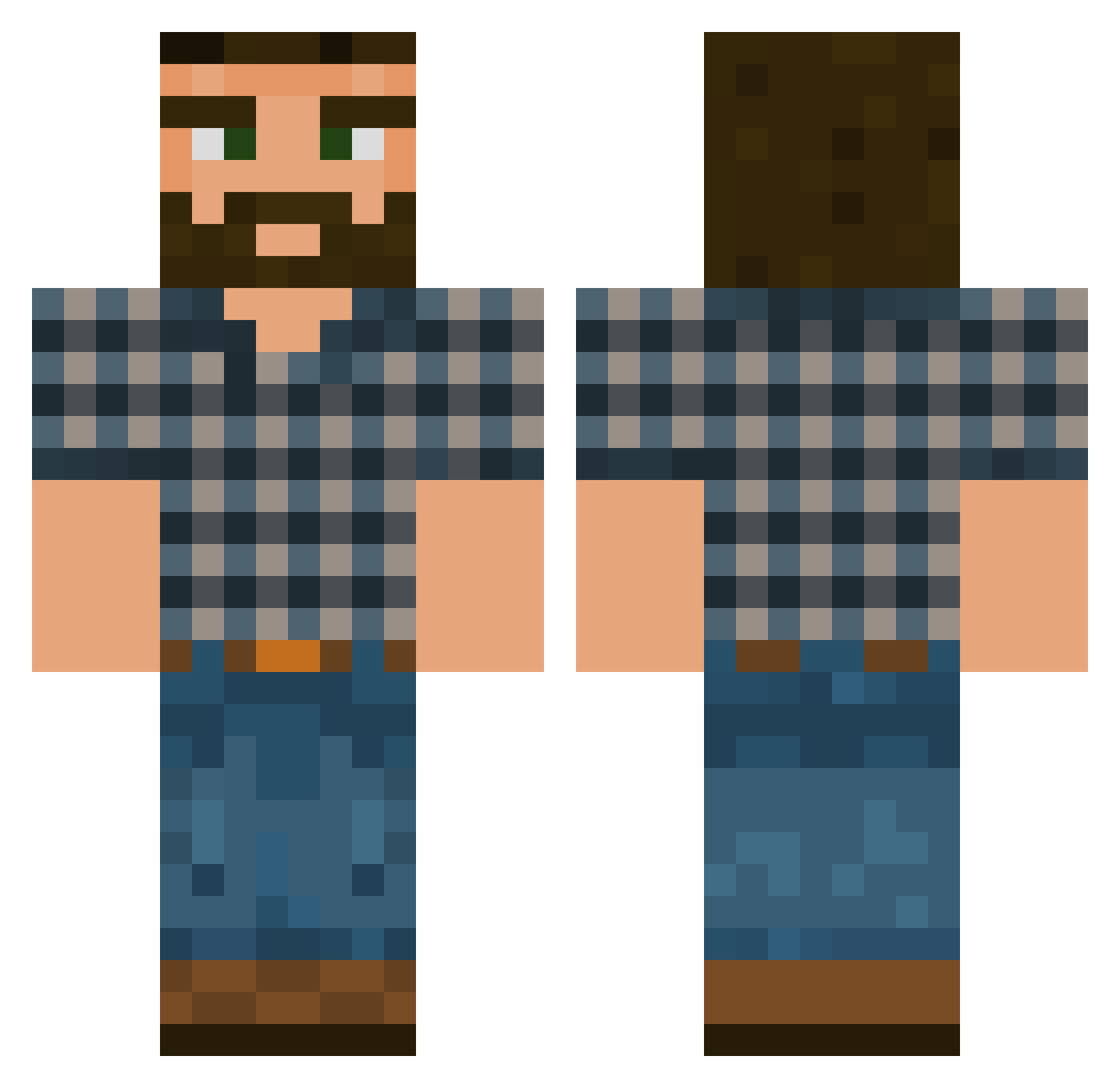 jackwhite1234 Minecraft skin, front and back view