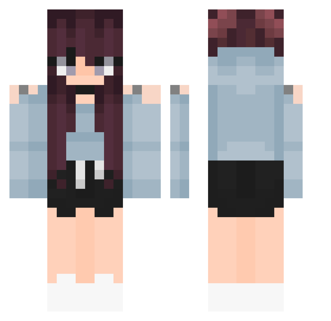 Abyss_Suffe Minecraft skin, front and back view