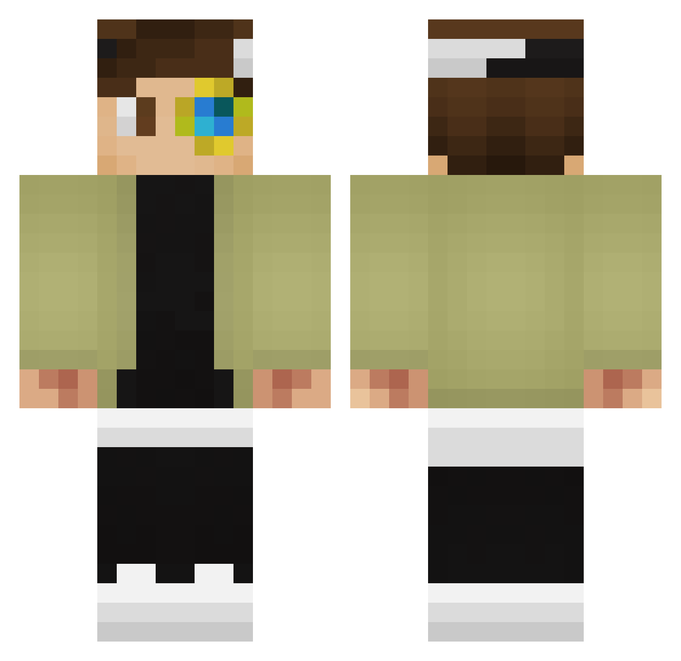 xKeoz Minecraft skin, front and back view