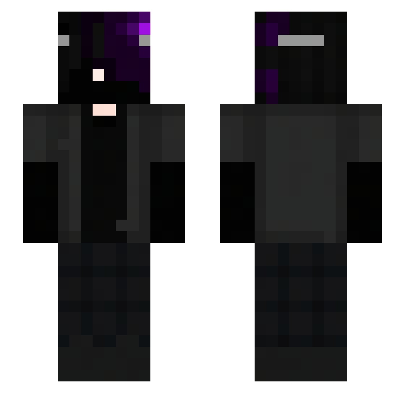 theretr0ne Minecraft skin, front and back view