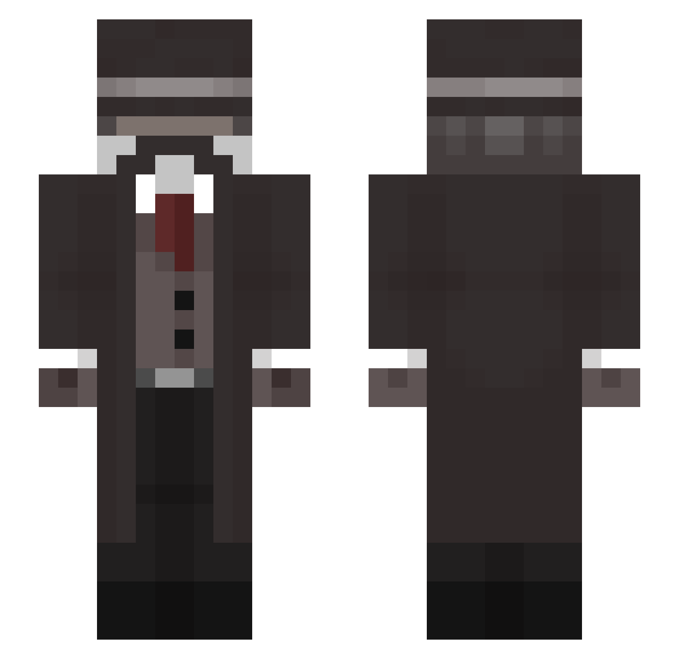 flexiuus Minecraft skin, front and back view