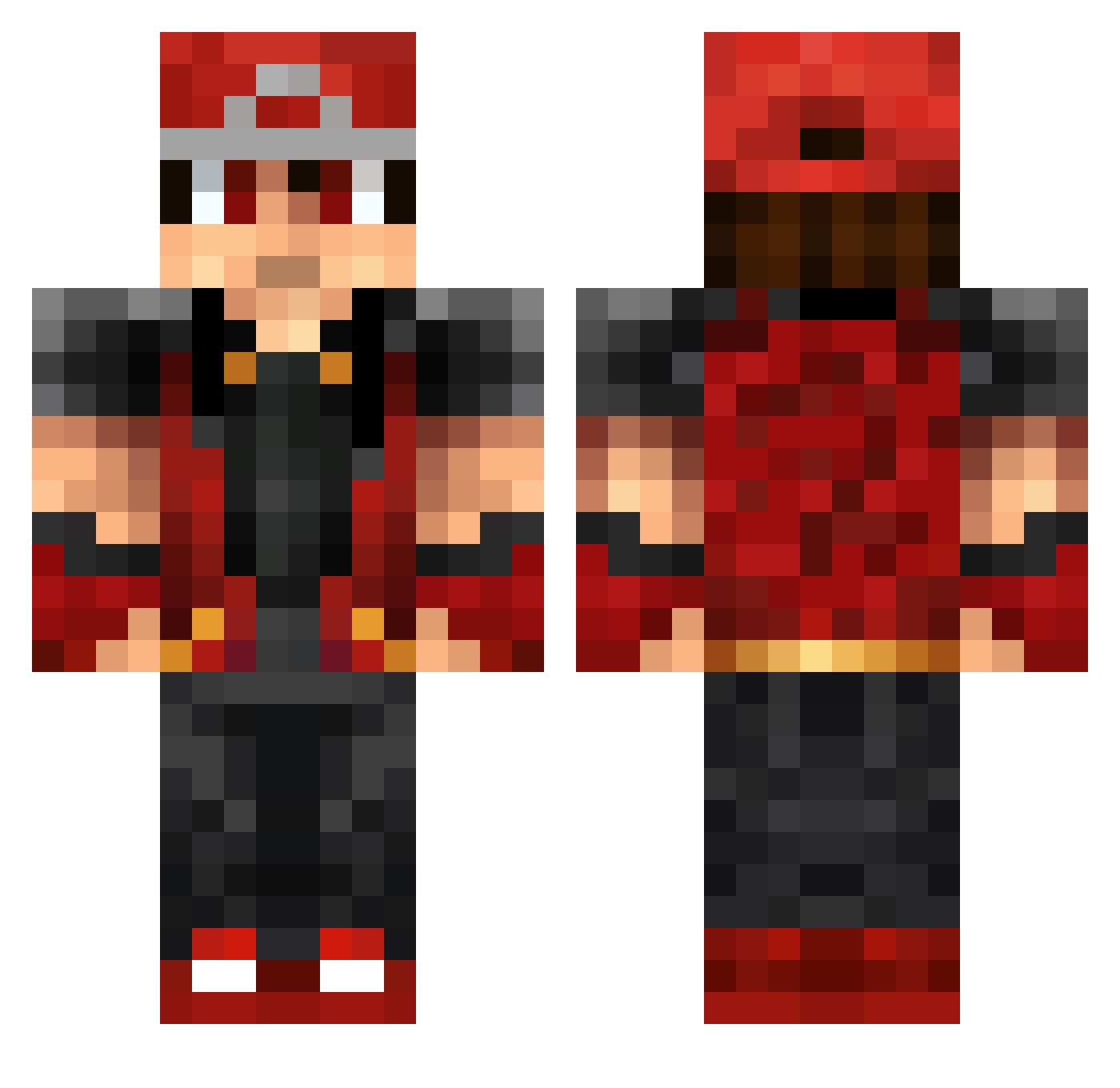 DarkMalice1 Minecraft skin, front and back view