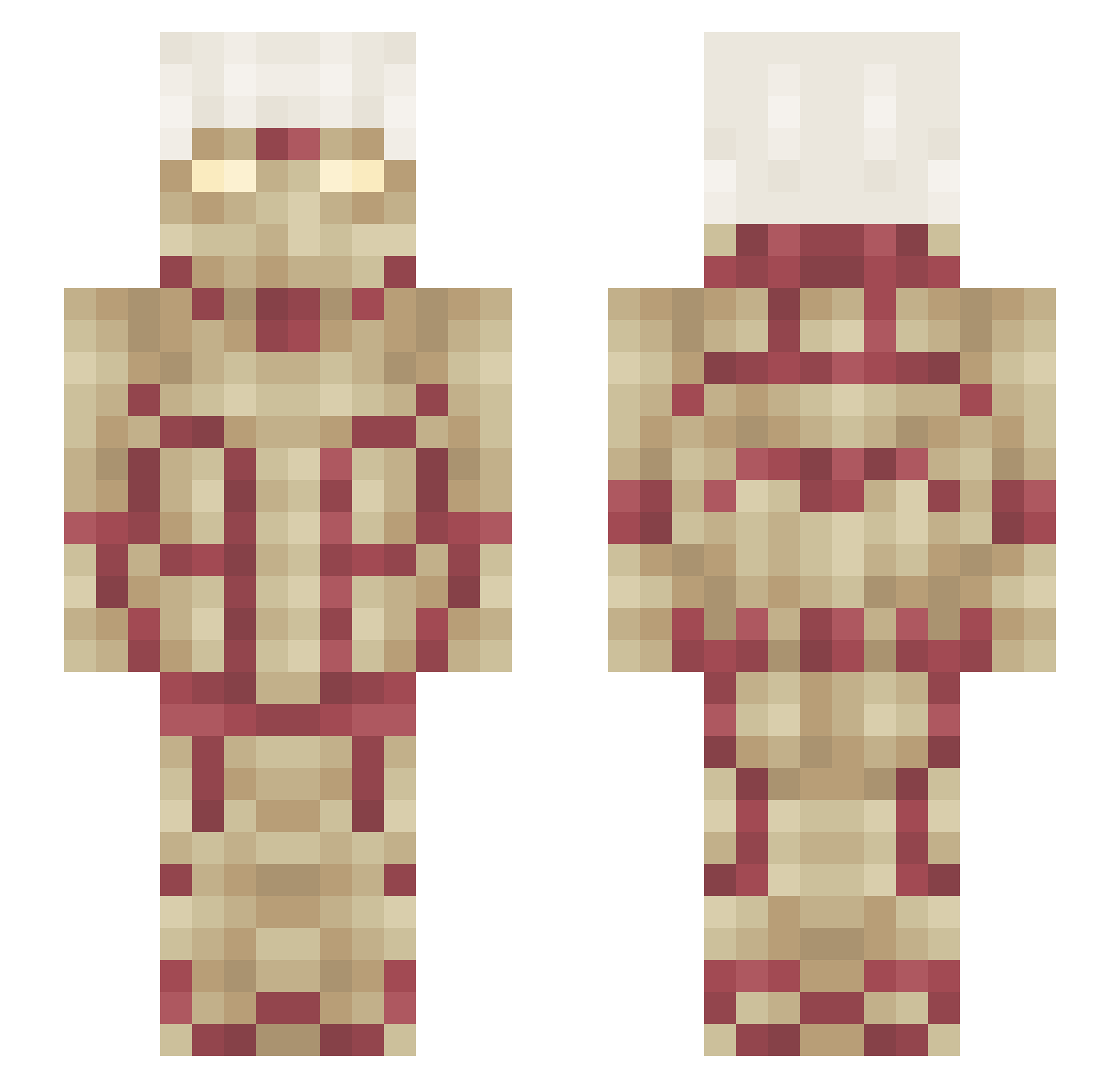 amiitza Minecraft skin, front and back view
