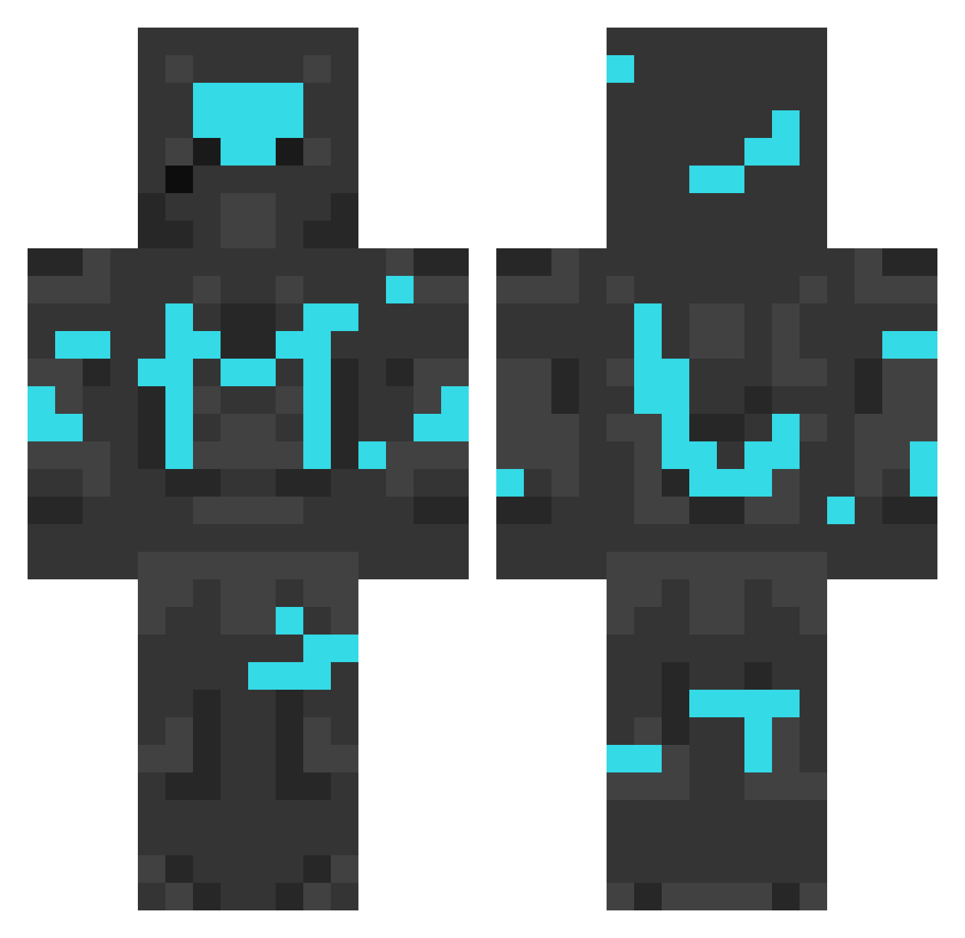 Klikop_Dora Minecraft skin, front and back view