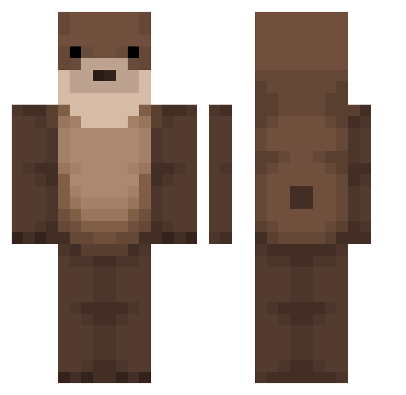 BBangBBi Minecraft skin, front and back view