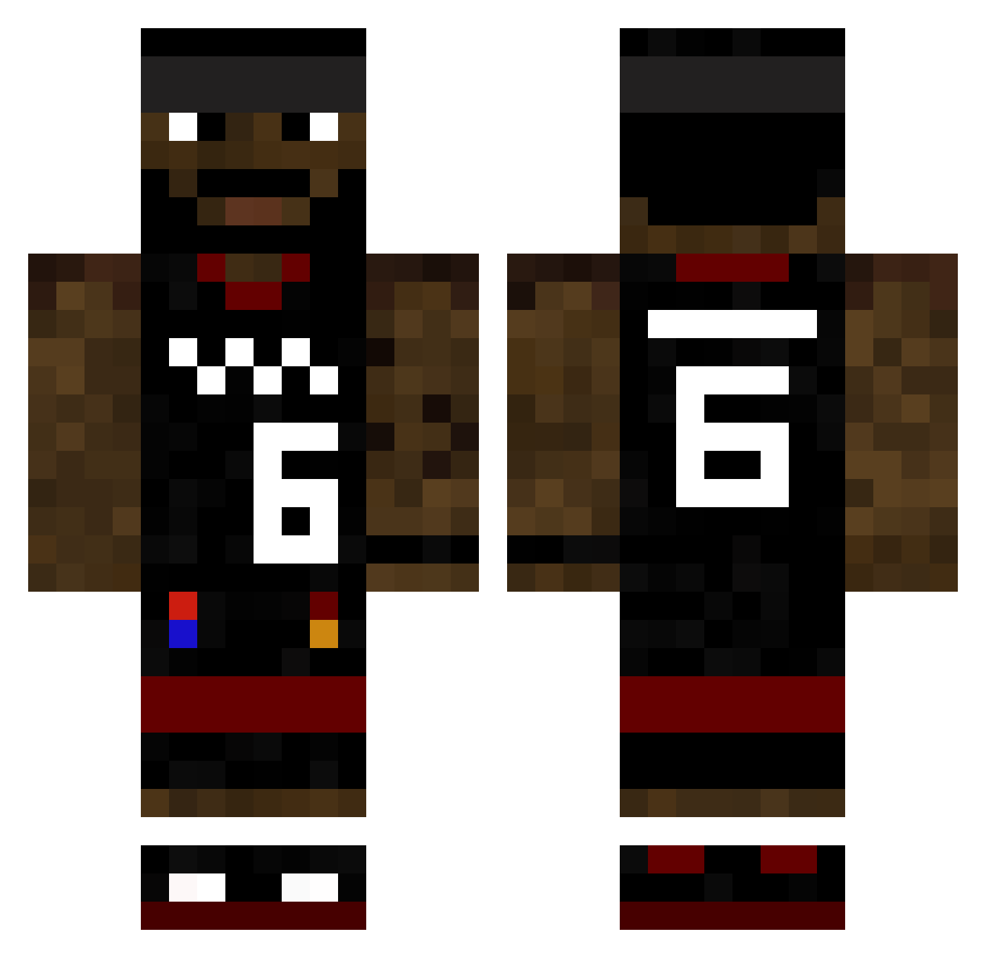 ReidRoute Minecraft skin, front and back view