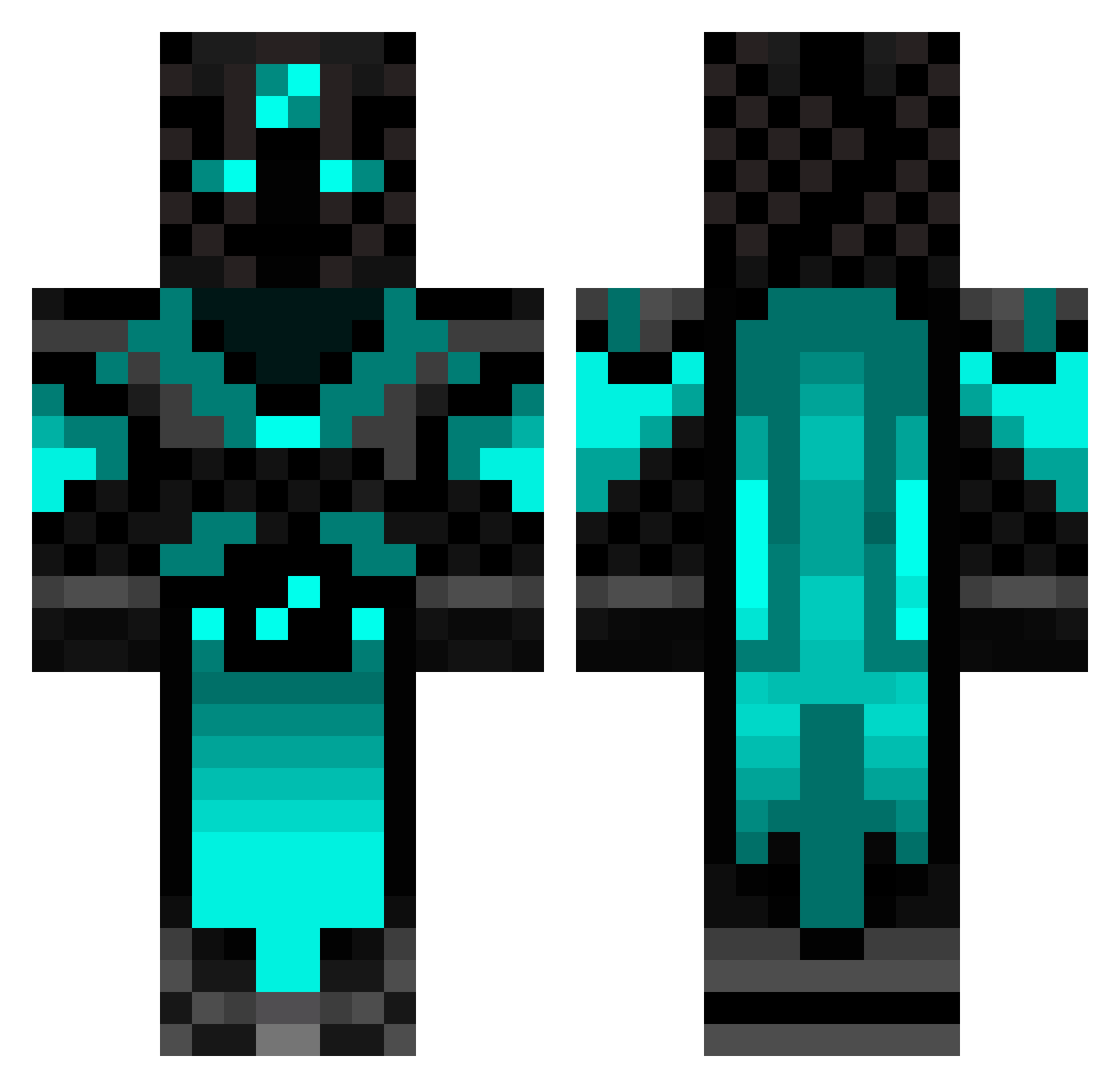 proboy34 Minecraft skin, front and back view