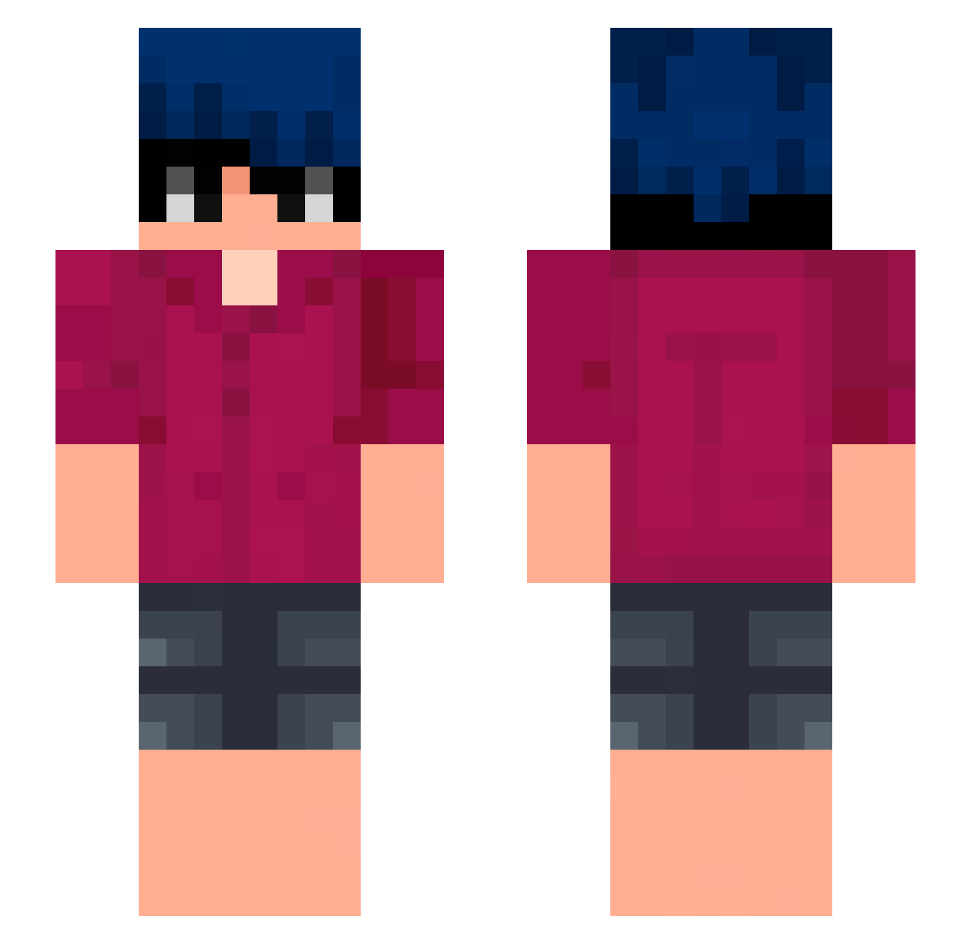uackerman Minecraft skin, front and back view