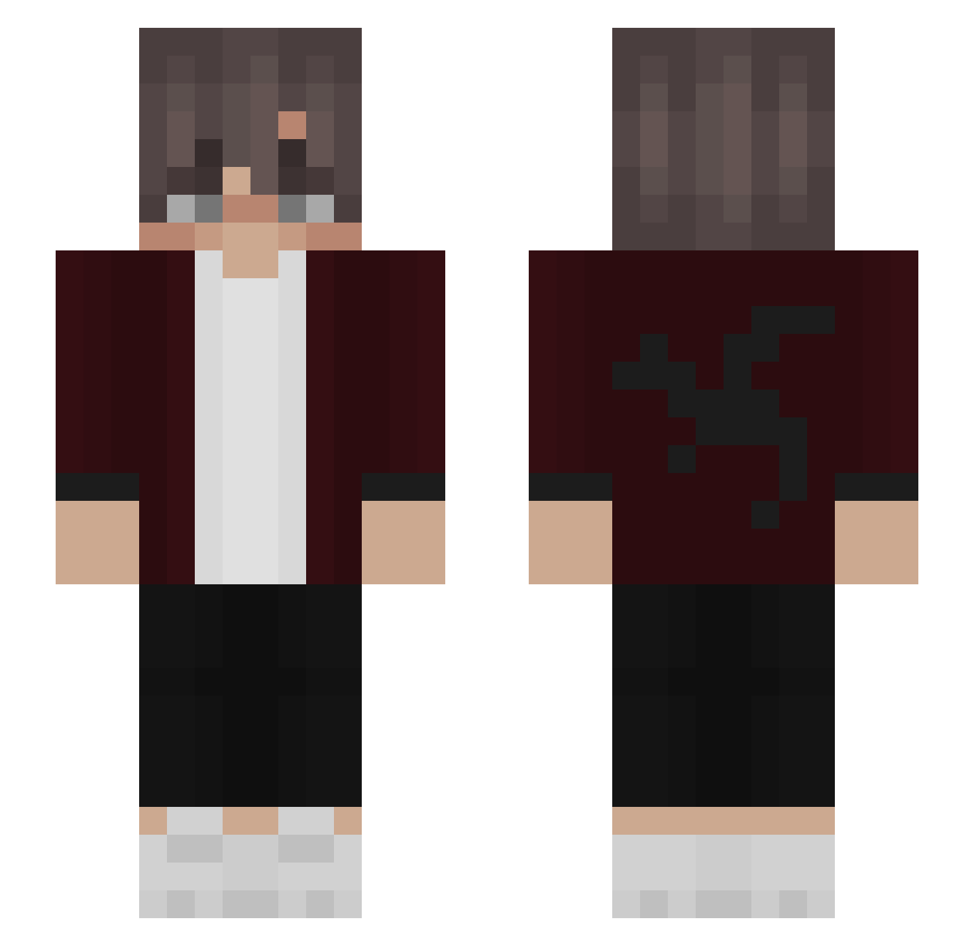 zNxcki Minecraft skin, front and back view