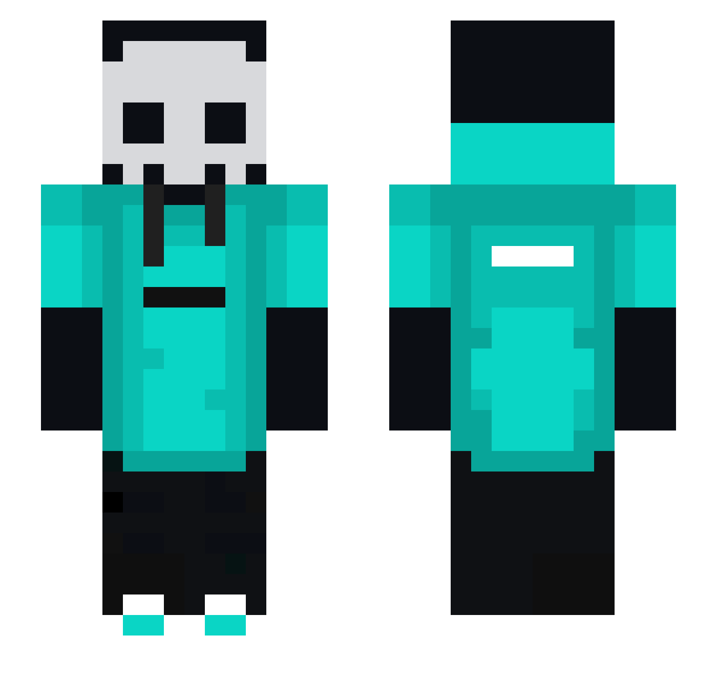 SaniTate Minecraft skin, front and back view