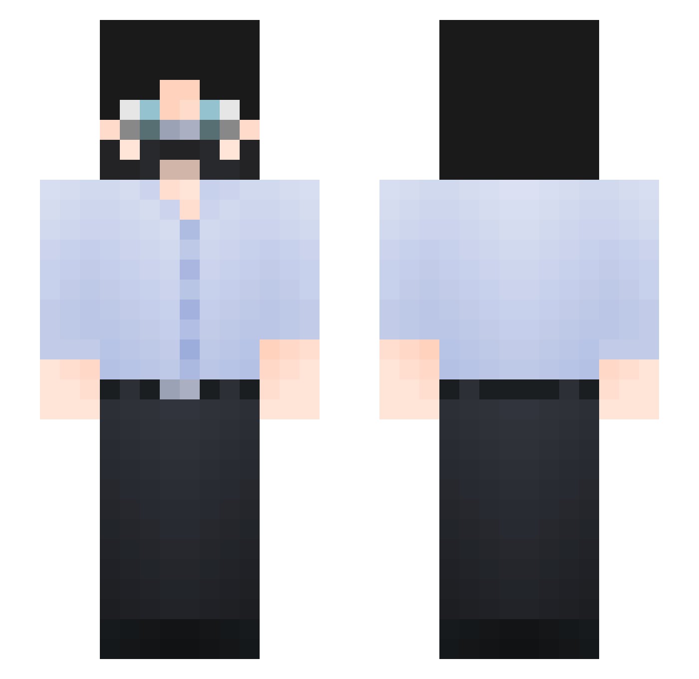 Leoblack8718 Minecraft skin, front and back view