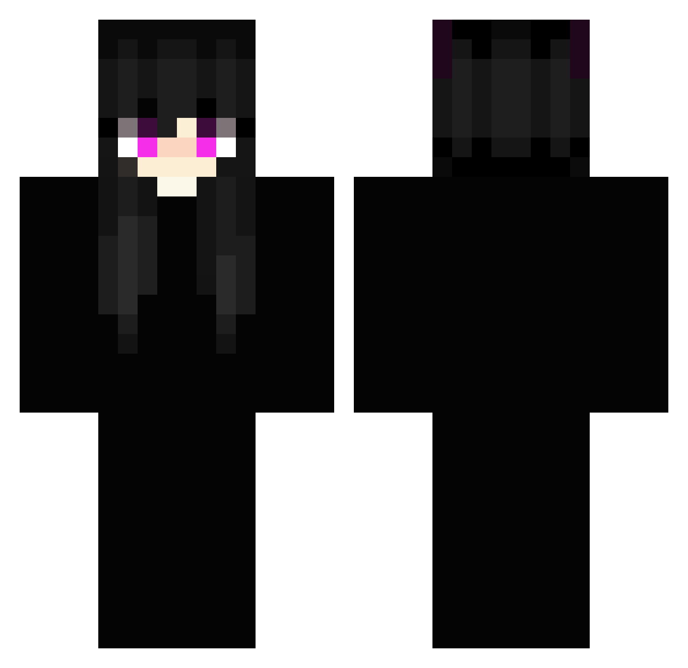 Valkreion Minecraft skin, front and back view