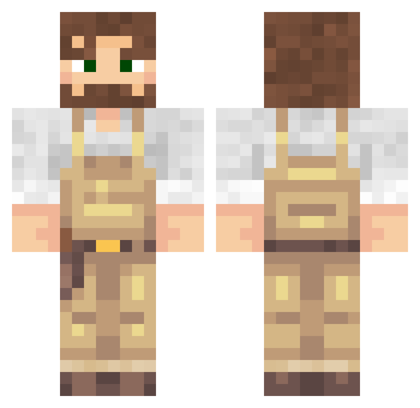Qvern Minecraft skin, front and back view