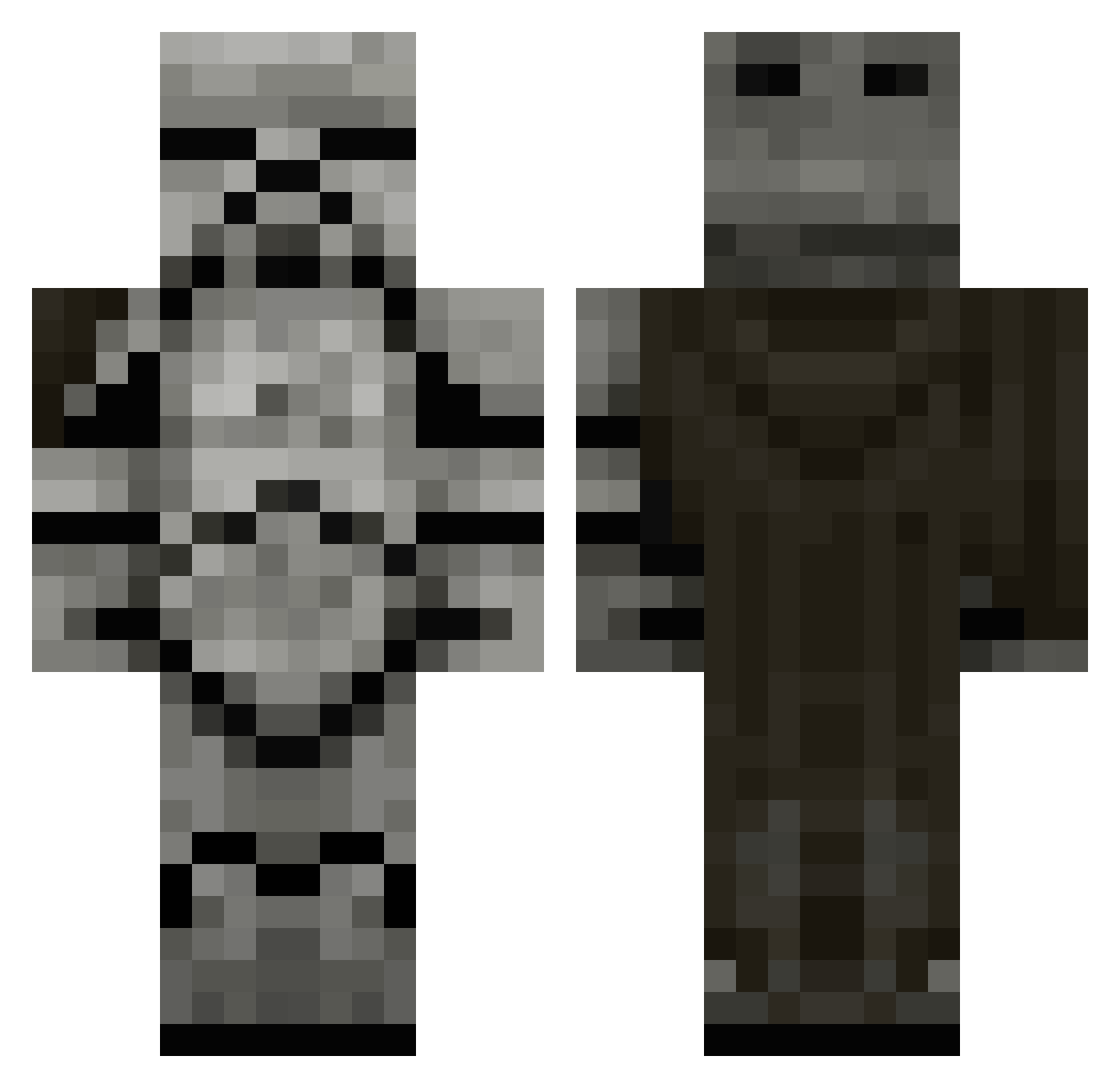 Theohard Minecraft skin, front and back view