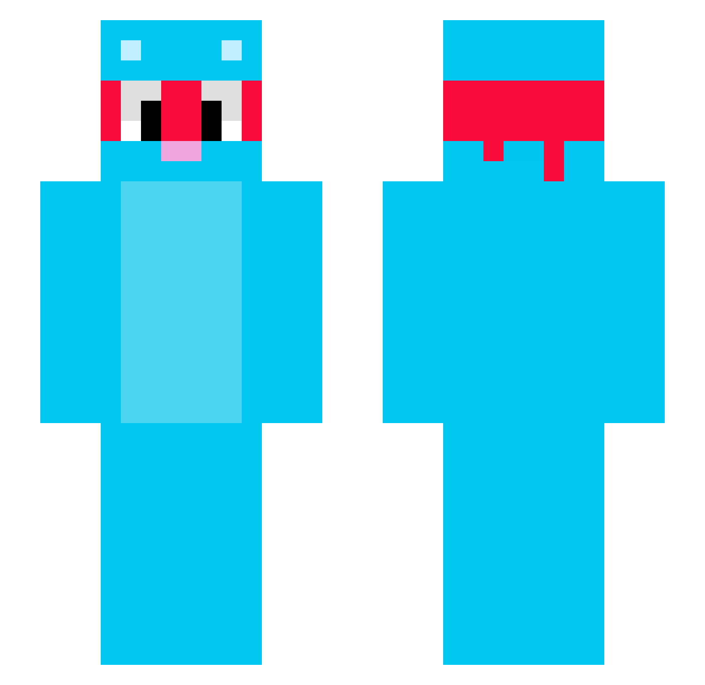 crypted Minecraft skin, front and back view