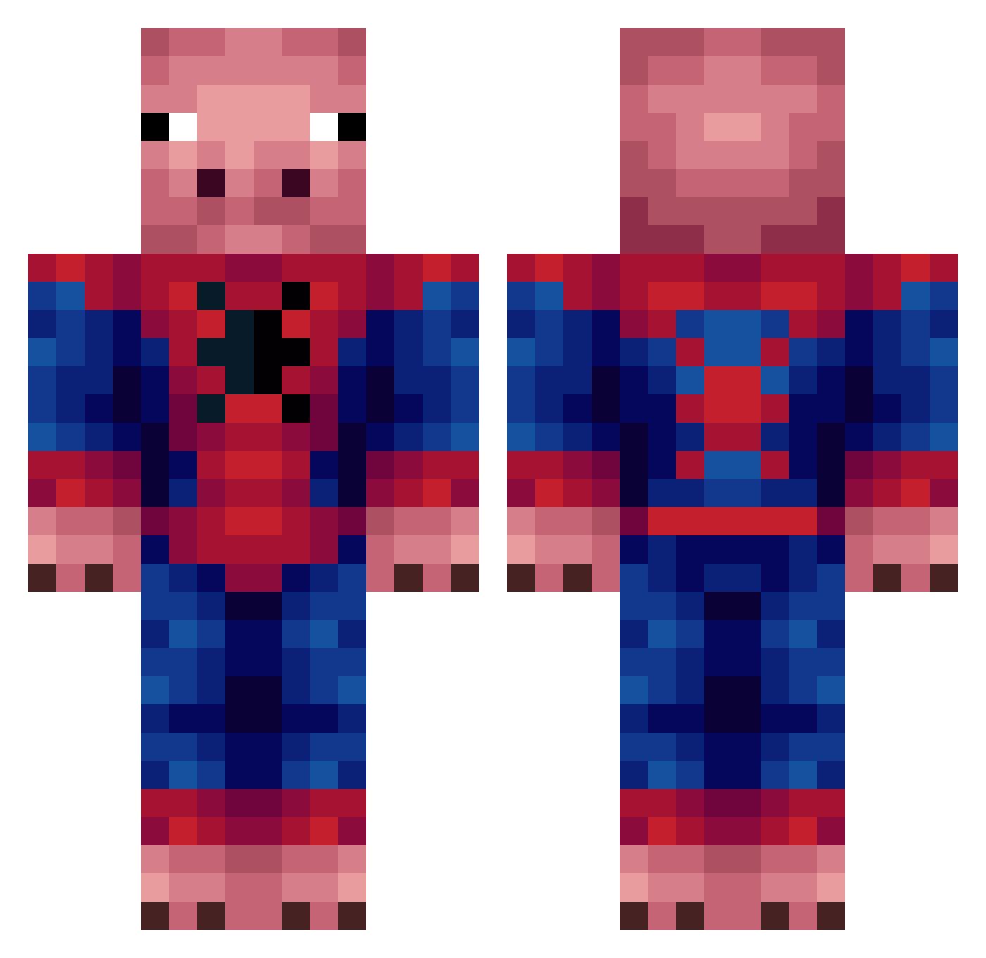 Epochh Minecraft skin, front and back view
