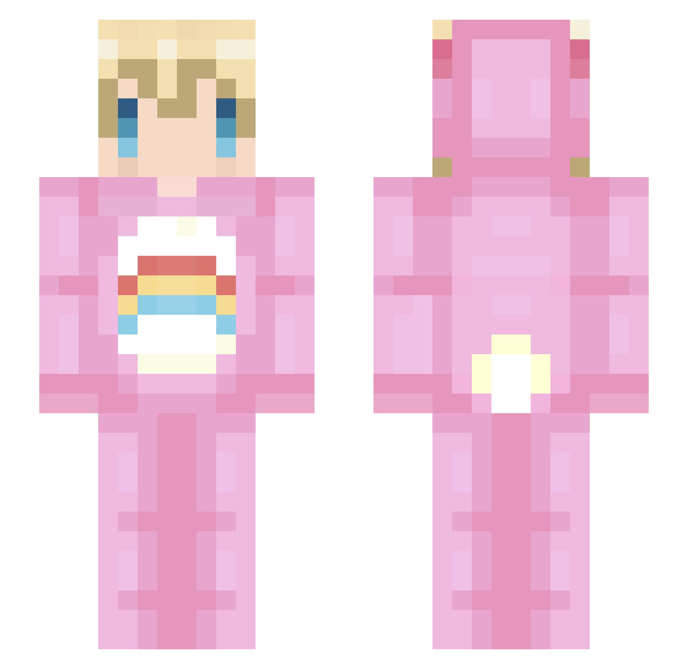 2oak Minecraft skin, front and back view