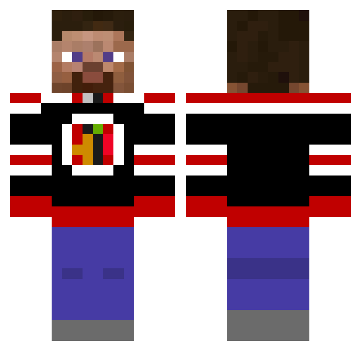 Slate_Duke Minecraft skin, front and back view