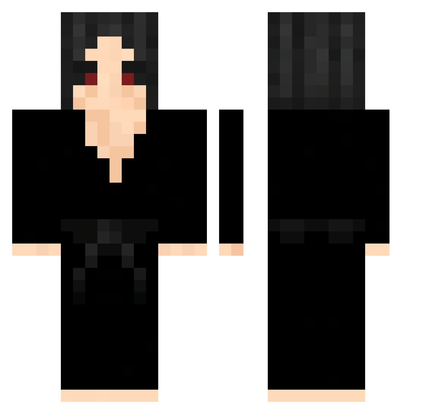 wilozSS Minecraft skin, front and back view