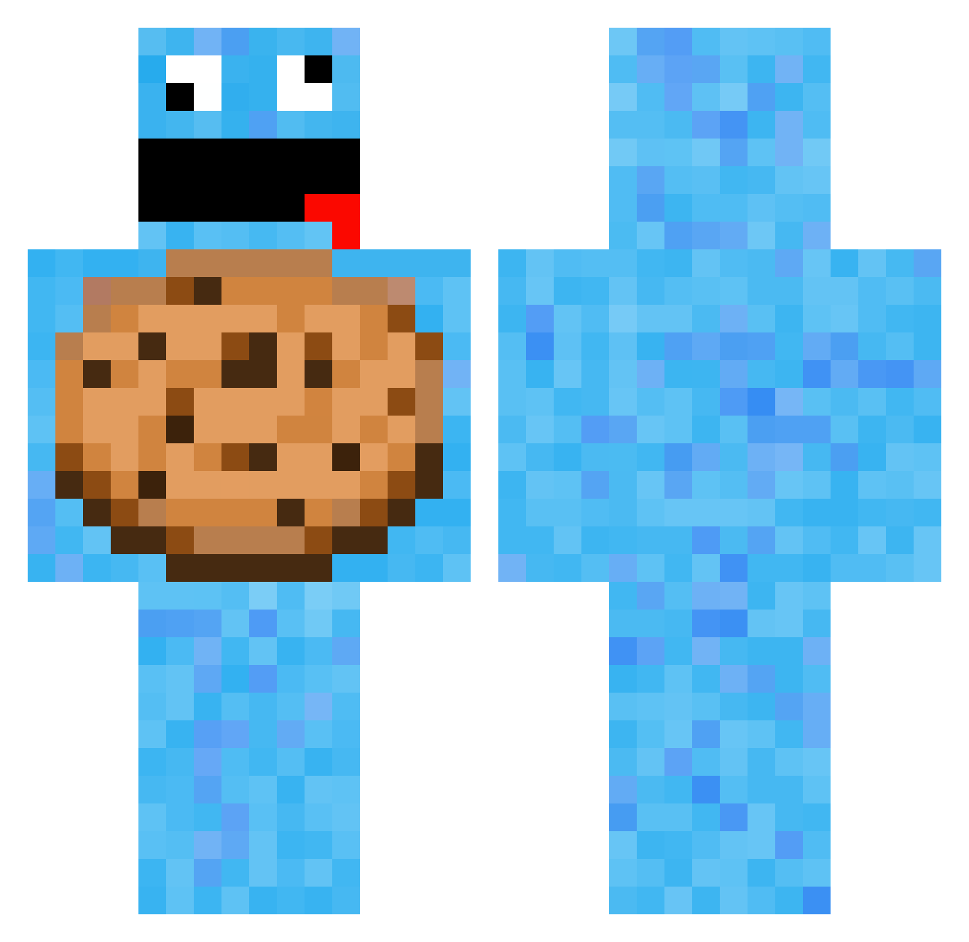 TaxlorT Minecraft skin, front and back view