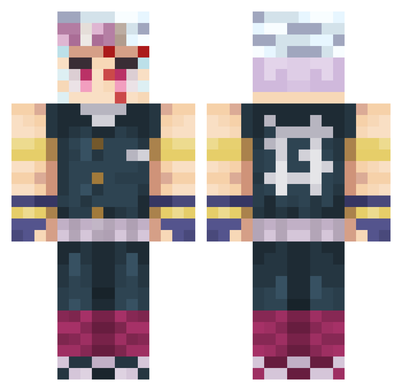 Timaiken Minecraft skin, front and back view