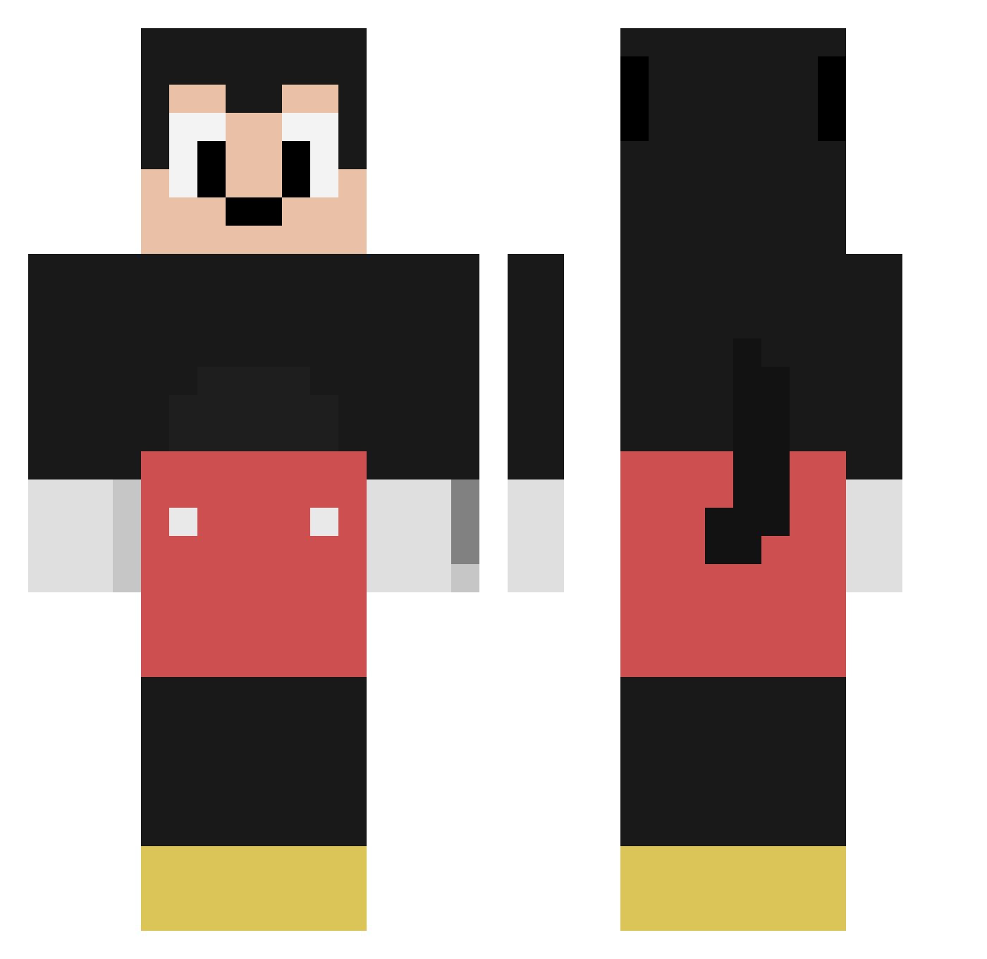 oosw Minecraft skin, front and back view