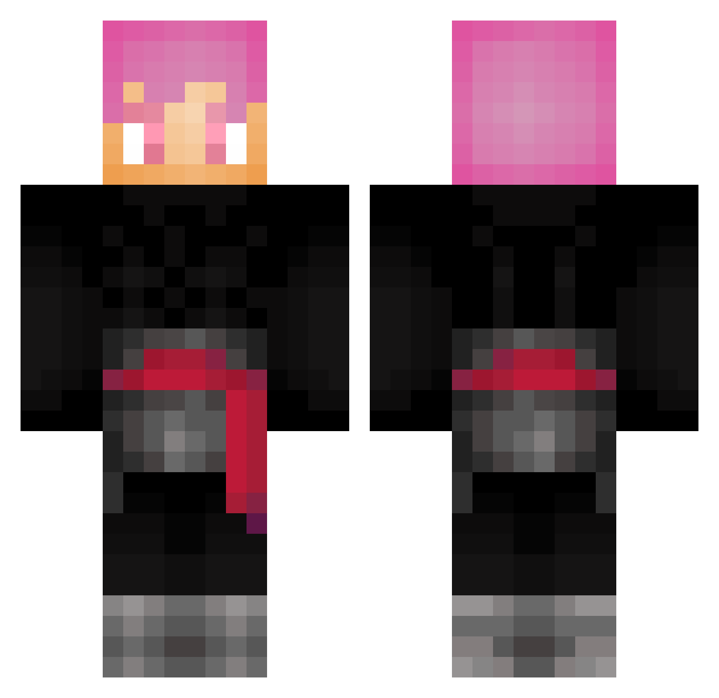 vody2gwer Minecraft skin, front and back view