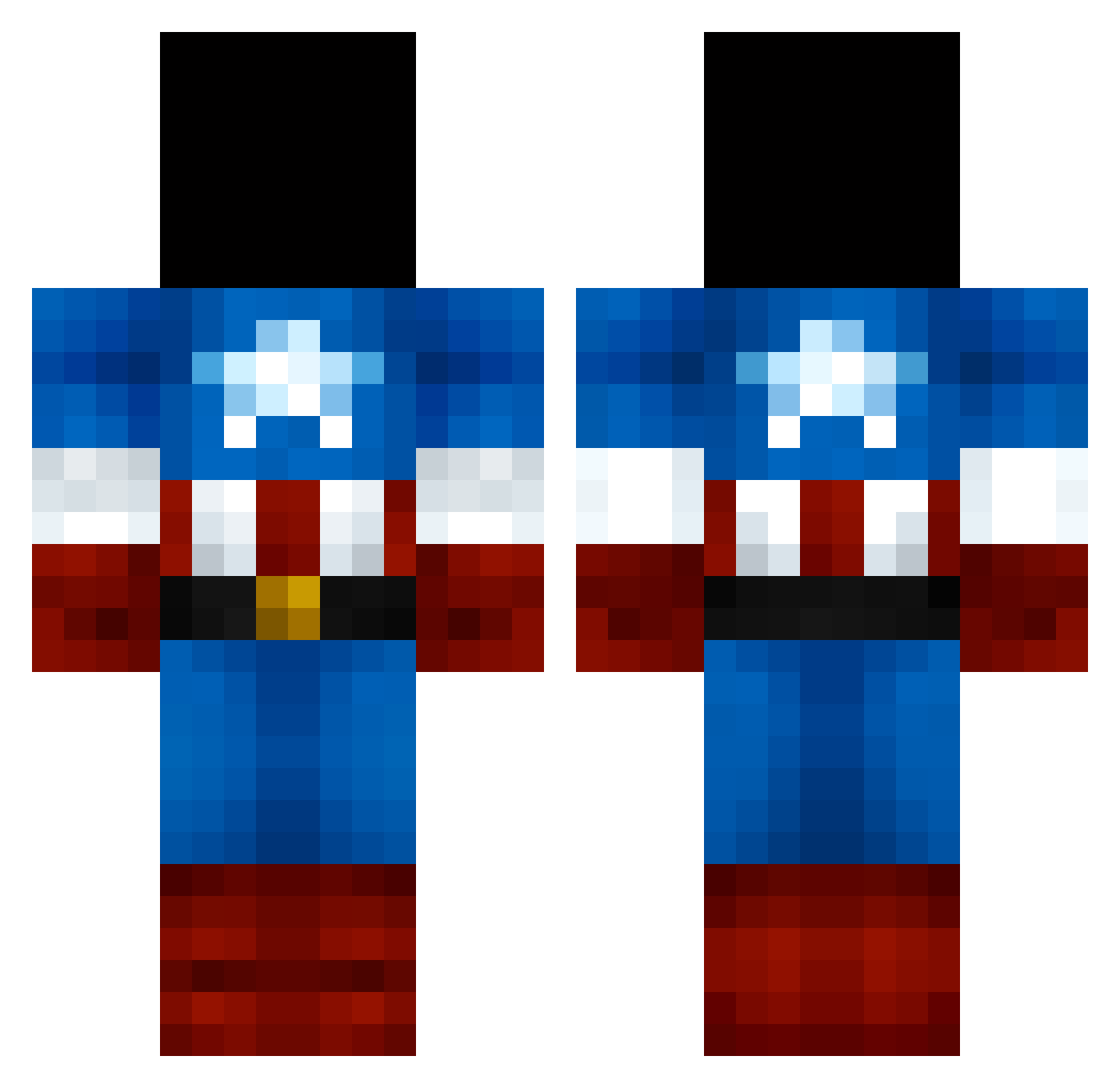 SightlyBike Minecraft skin, front and back view