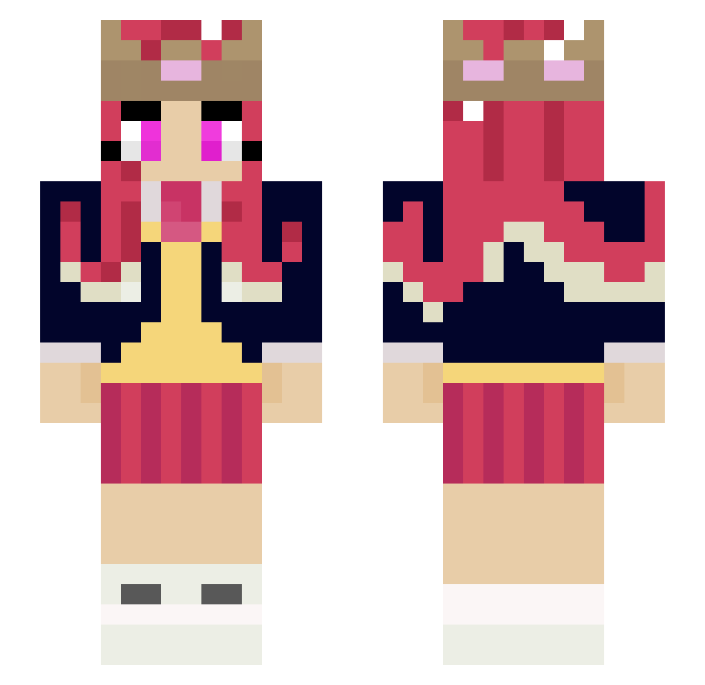 Razekiri Minecraft skin, front and back view