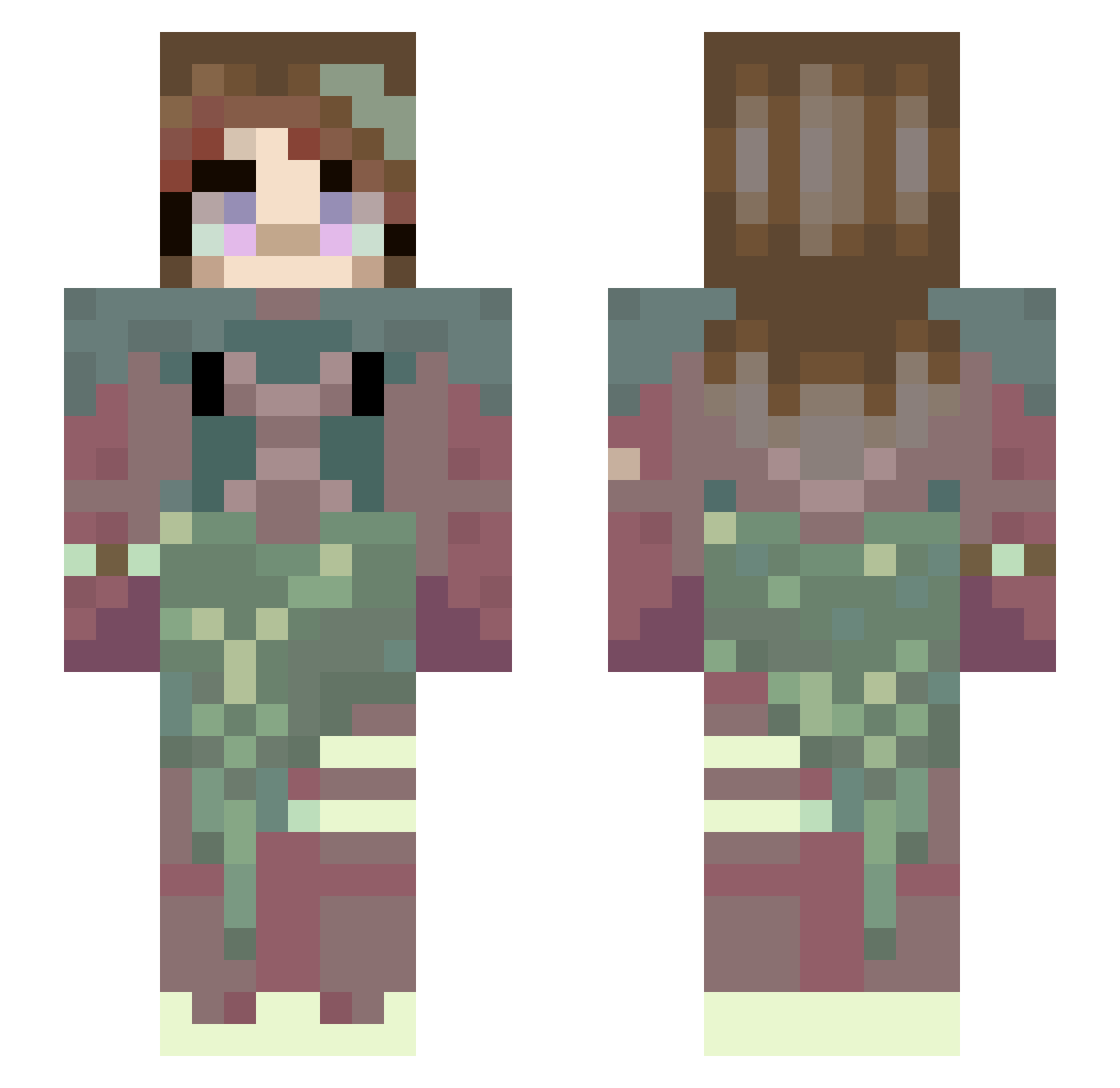 TheRatt0ucher Minecraft skin, front and back view