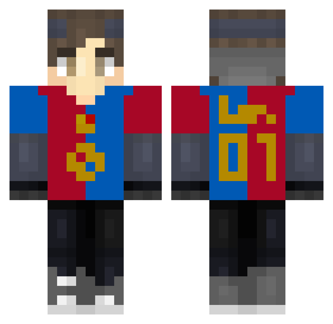 ooksel Minecraft skin, front and back view