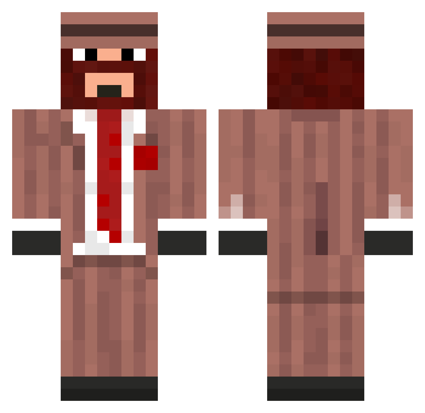 Burritocat69 Minecraft skin, front and back view