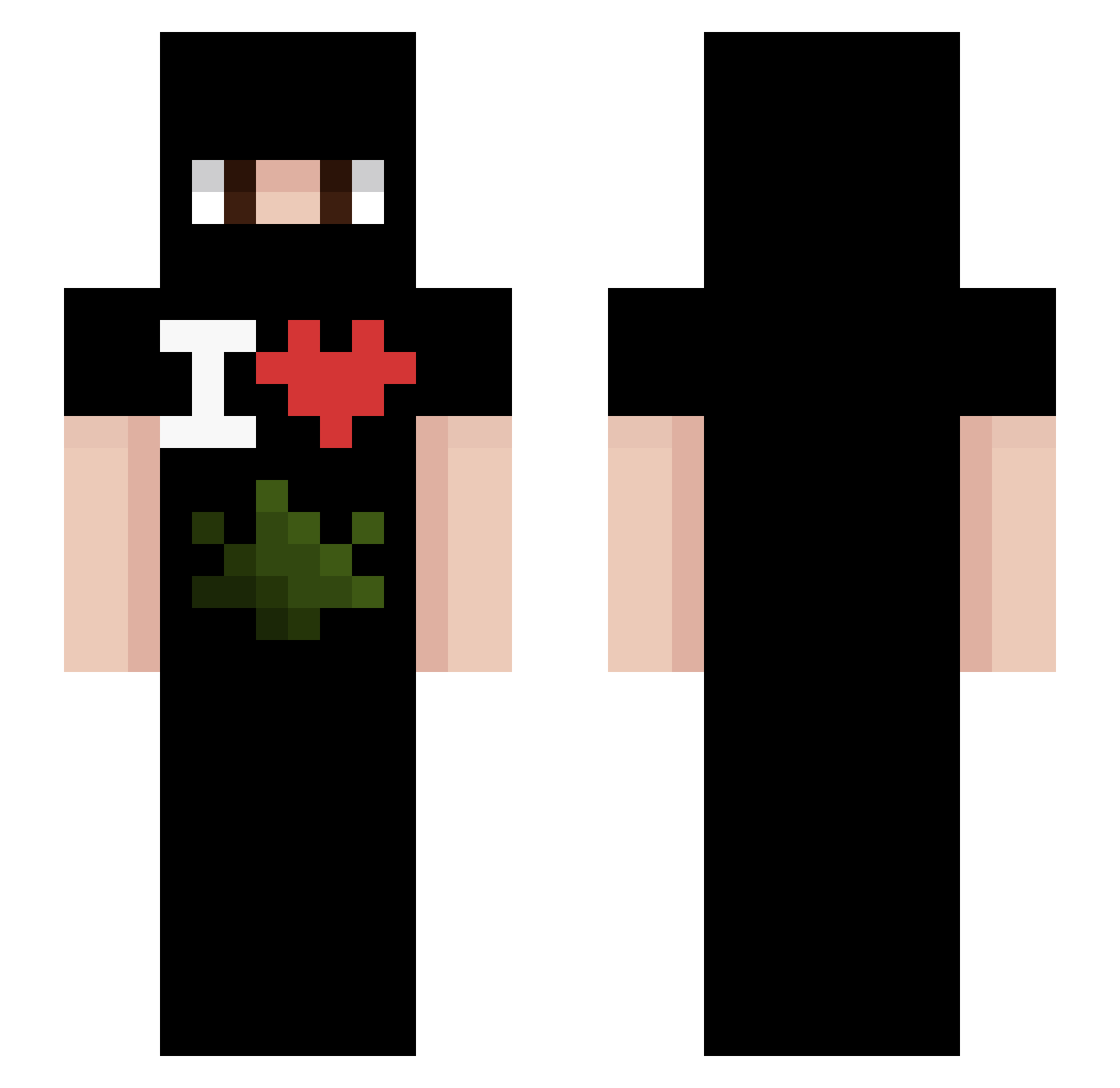 Jk0o Minecraft skin, front and back view