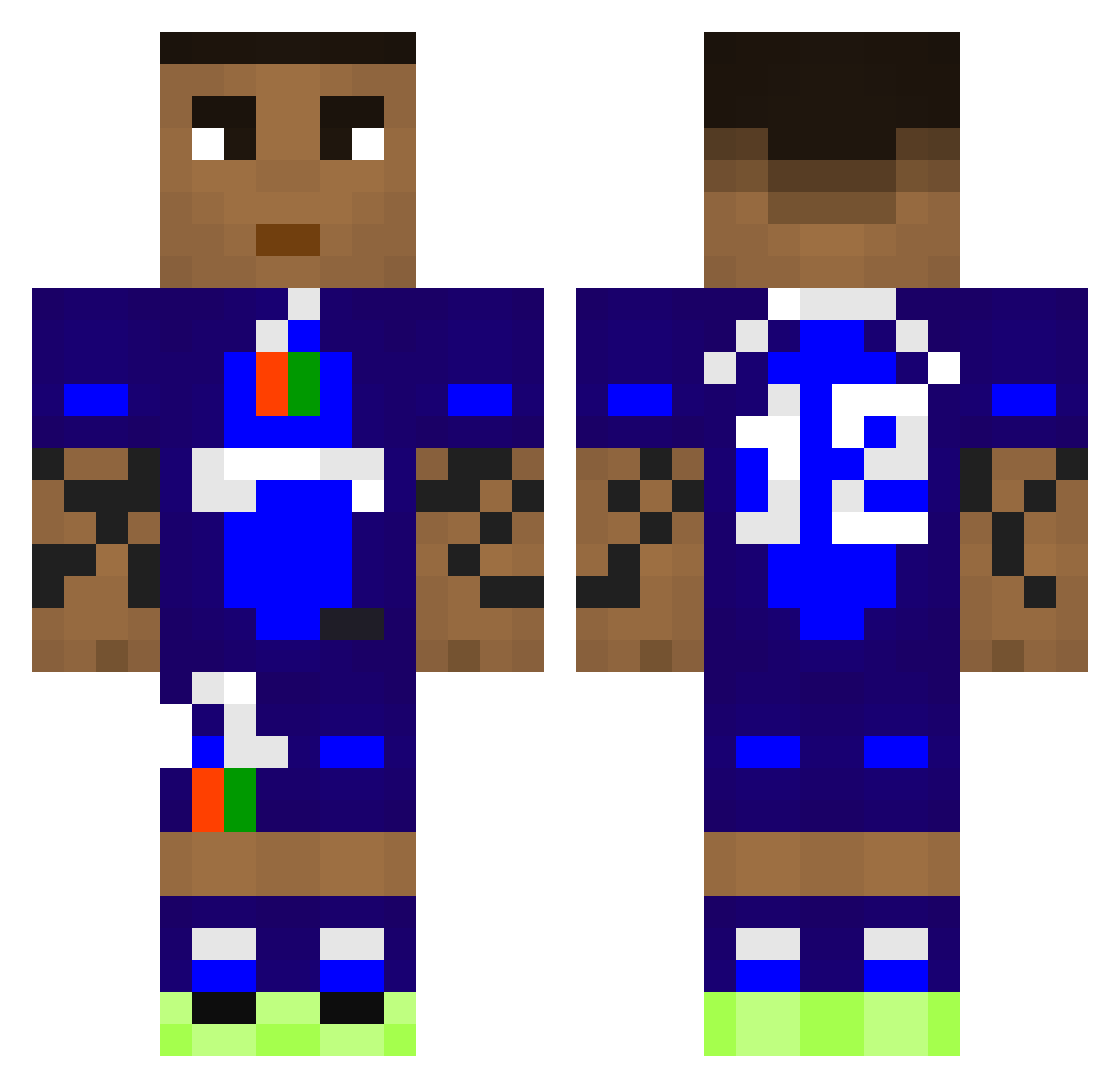 Betski10 Minecraft skin, front and back view