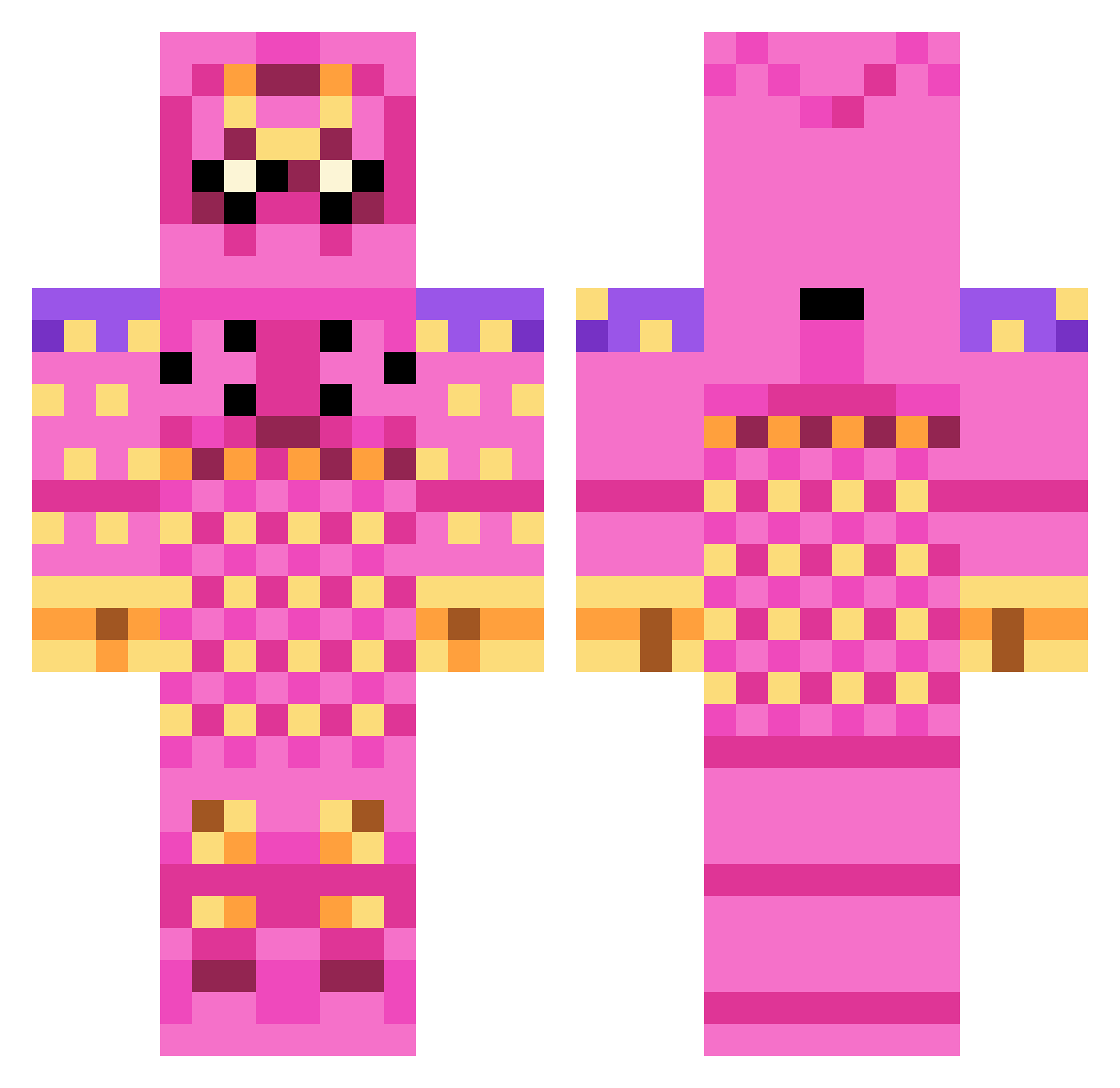 Average_JoJo_Fan Minecraft skin, front and back view