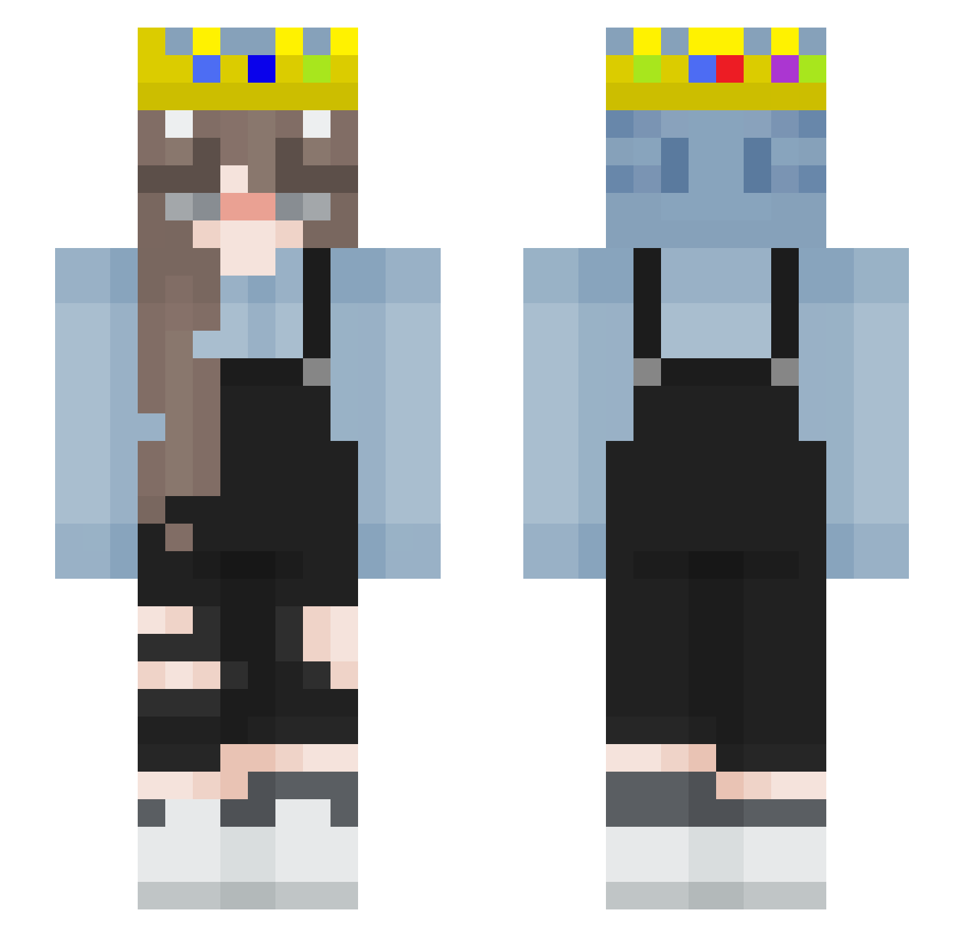 Zadna Minecraft skin, front and back view