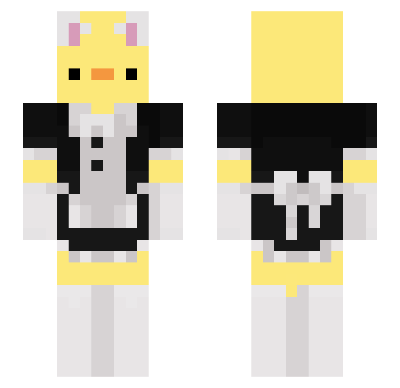 Lixinle Minecraft skin, front and back view