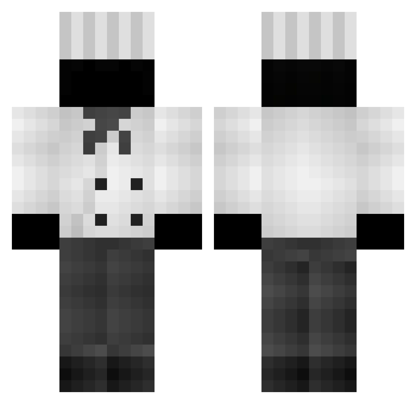 oscarpies Minecraft skin, front and back view