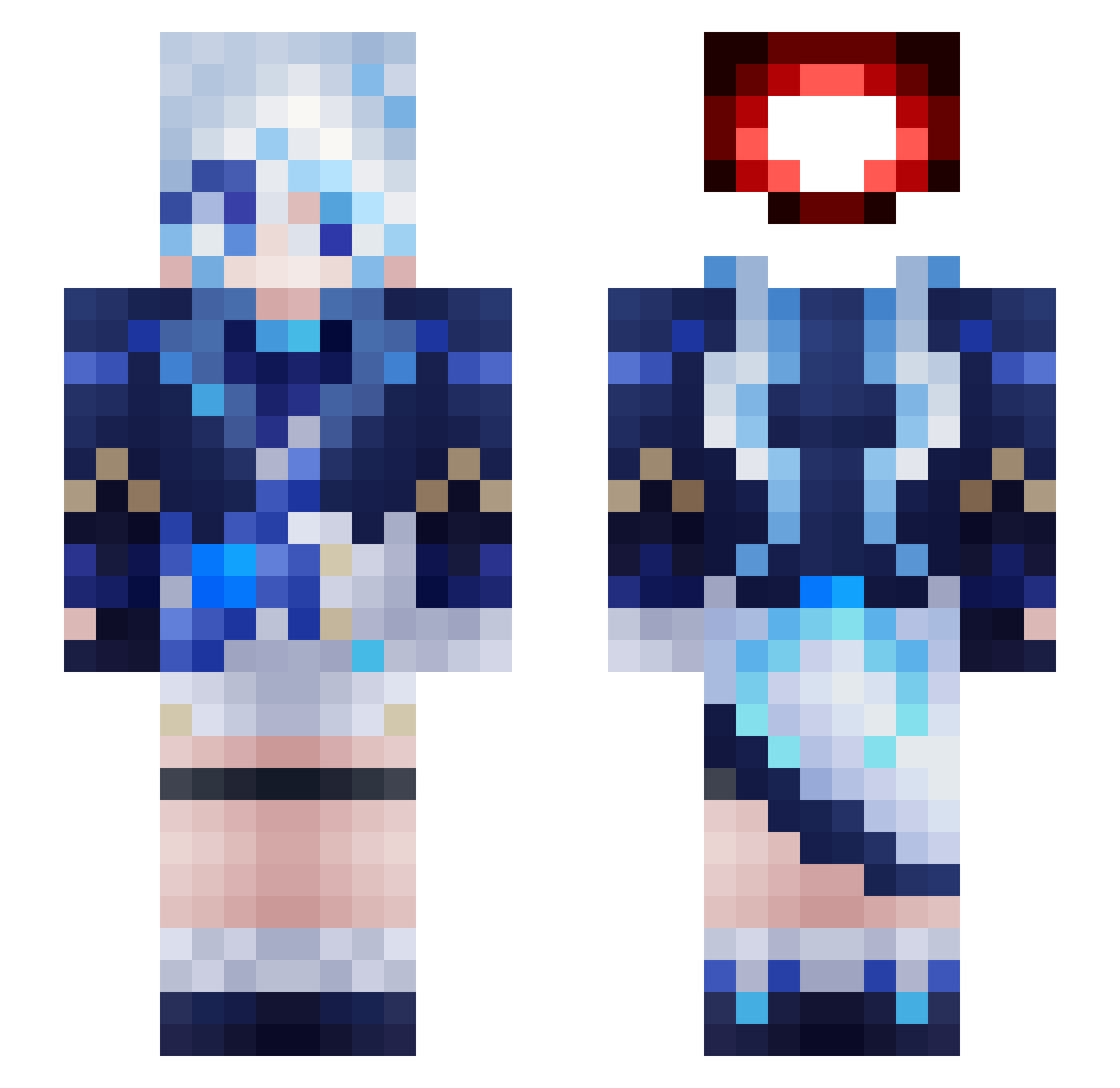 s1ma Minecraft skin, front and back view