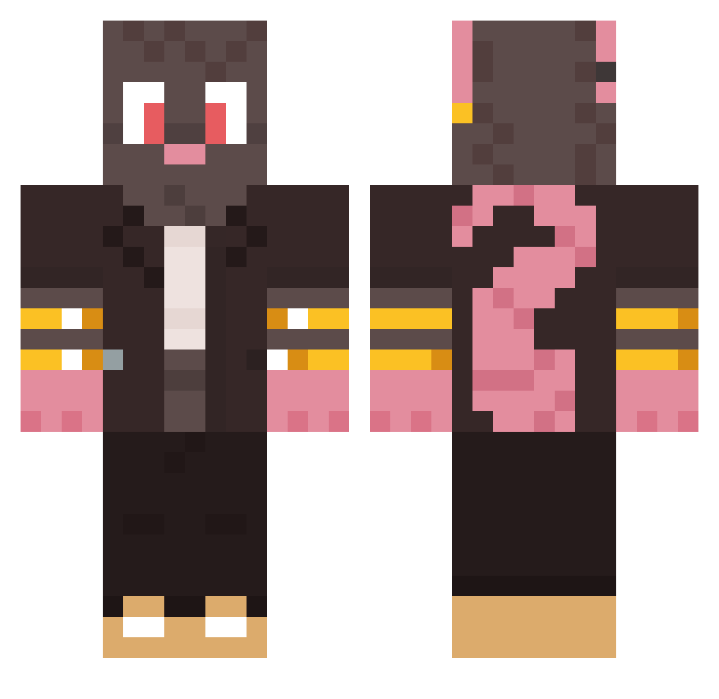 voorats Minecraft skin, front and back view