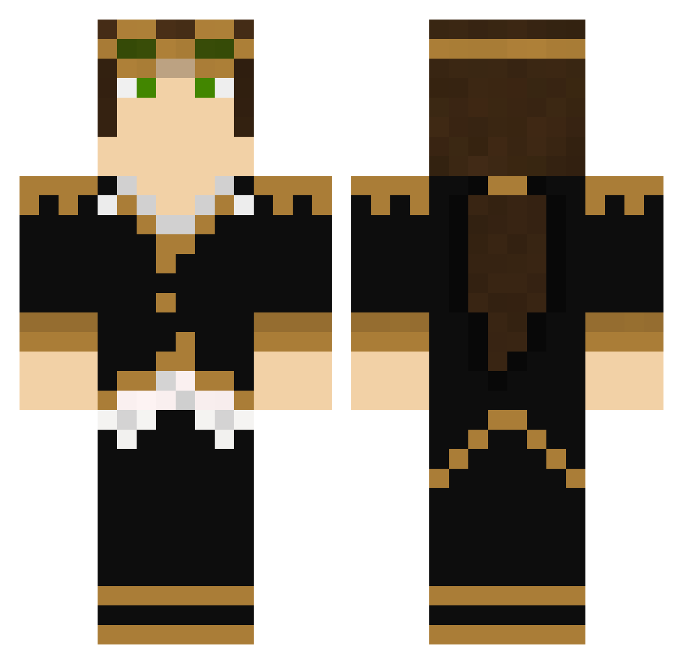 Transient Minecraft skin, front and back view